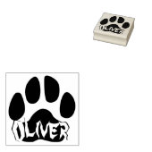 太字の文字でペットの名前入りかっこいい猫の足跡 ラバースタンプ (押印)
