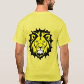 太字の漫画ライオンの頭のイラスト Tシャツ (裏面)