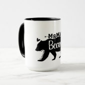 太字の熊のシルエットが描かれたママベアマグ マグカップ (正面左)