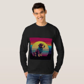 太字の犬のイラスト ペット愛好家のTシャツ Tシャツ (正面フル)