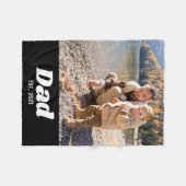 太字の白いタイポグラフィのDad Established 写真 フリースブランケット (正面(横))