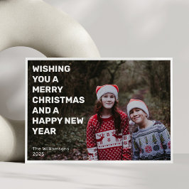 太字の白いテキストオーバーレイの2枚の写真 メリークリスマス シーズンカード