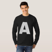 太字の白いプレーンテキストの大文字「A」 Tシャツ (正面フル)