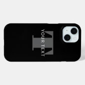 太字の編集可能なテキスト | 黒、白、グレー Case-Mate iPhoneケース (裏面 (横))