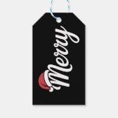 太字の黒のメリークリスマスサンタ帽子 ギフトタグ (裏面)