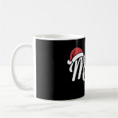 太字の黒のメリークリスマスサンタ帽子 コーヒーマグカップ (左)
