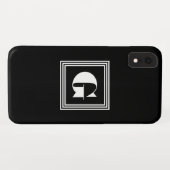 太字の3枠モノグラム | 黒と白 Case-Mate iPhoneケース (裏面(横))