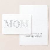 太字のMOMが箔押しされた母の日グリーティングカード 箔カード (ディスプレー)
