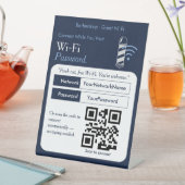 太字のWiFiパスワードQRコードサイン | Wi‑Fi | バーバー 台座サイン (インサイチュ)