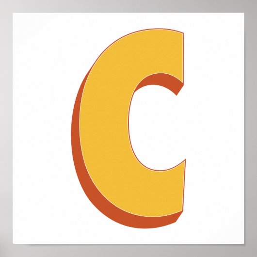 太字イニシャル、C モノグラムのレターアートポスター ポスター (正面)