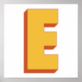 太字イニシャルEのレターアートポスター ポスター (正面)
