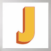 太字イニシャルJのレターアートポスター ポスター (正面)