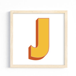 太字イニシャルJのレターアートポスター ポスター