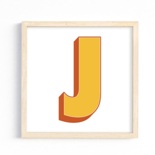 太字イニシャルJのレターアートポスター ポスター