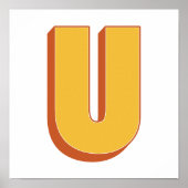 太字イニシャルUモノグラムポスターデザイン ポスター (正面)