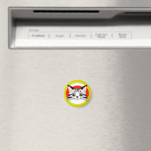 太字グラフィックデザインのかわいいキャラクター猫の顔 マグネット (インサイチュ (食洗機))