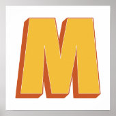 太字タイプのイニシャルMモノグラムのレターアートポスター ポスター (正面)