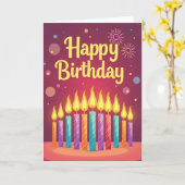 太字タイポグラフィー 誕生日カード カード (黄色い花)