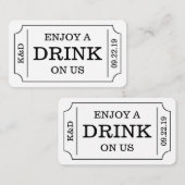 太字チケットスタイル 「私たちと一緒に飲み物を楽しんで」 テンプレート (正面/裏面)