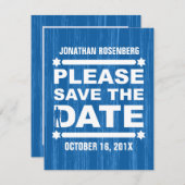 太字バーの(ユダヤ教の)バル・ミツバーの保存青の日付 セーブザデート (正面/裏面)