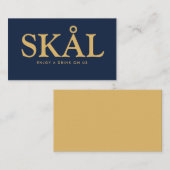 太字フォント "Skål(スカール)" 北欧スタイルの無料ドリンクチケット エンクロージャーカード (正面/裏面)