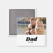 太字ブラックタイポグラフィーのDad Established マグネット (正面/裏面)