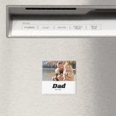 太字ブラックタイポグラフィーのDad Established マグネット (インサイチュ (食洗機))