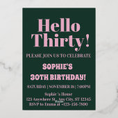 太字モダンゴールドの30歳の誕生日パーティー 箔招待状 (裏面)