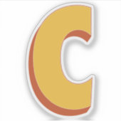 太字3DタイプフォントのイニシャルCモノグラム シール (正面)