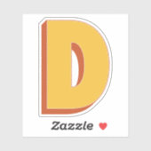 太字3DタイプフォントのイニシャルDモノグラム シール (シート)