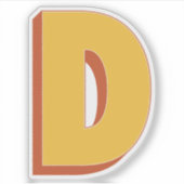 太字3DタイプフォントのイニシャルDモノグラム シール (正面)