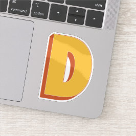 太字3DタイプフォントのイニシャルDモノグラム シール
