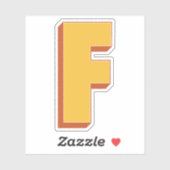 太字3DタイプフォントのイニシャルFモノグラム シール (シート)