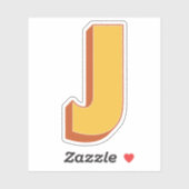 太字3DタイプフォントのイニシャルJモノグラム シール (シート)
