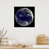 太平洋に3つの熱帯低気圧がある地球。 ポスター (キッチン)