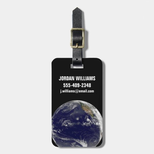 太平洋に3つの熱帯低気圧がある地球。 ラゲッジタグ (正面縦)