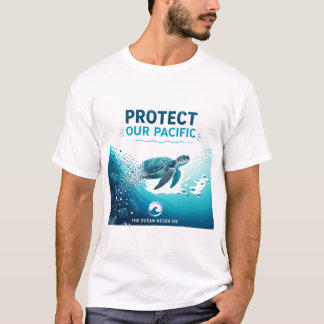 太平洋のウミガメ 海洋保護アート Tシャツ