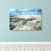 太平洋のキャンバスに死んだ木材 キャンバスプリント (インサイチュ (ウッドフロア))