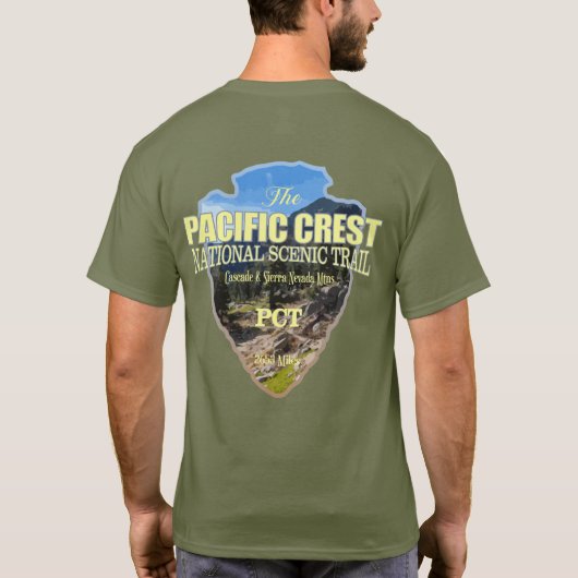 太平洋のクレストの軌跡(矢印) Tシャツ (裏面)