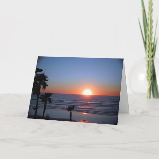 太平洋のビーチ2のサンディエゴの日没 カード (正面)