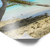 太平洋の写真プリントのヤシの木の下の女性 フォトプリント            (角)