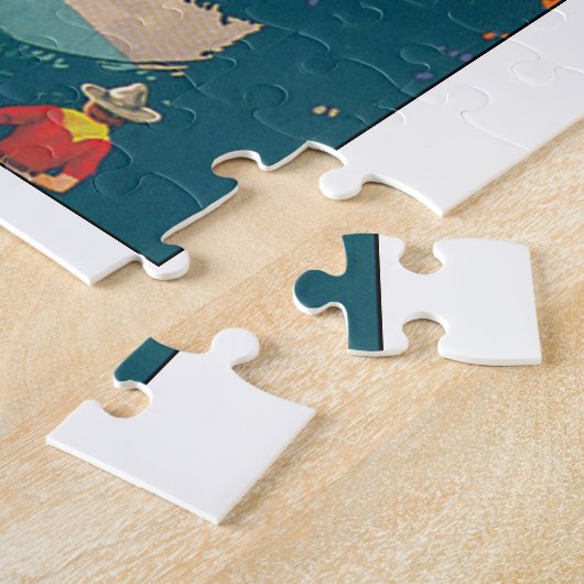 太平洋の北西ヴィンテージ旅行ポスターアートワーク ジグソーパズル (側面)