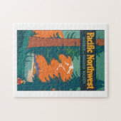 太平洋の北西ヴィンテージ旅行ポスターアートワーク ジグソーパズル (横)