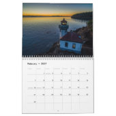 太平洋の北西壁掛けカレンダーの2017年の生命 カレンダー (2月 2027)