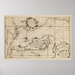 太平洋の古代航海地図 ポスター