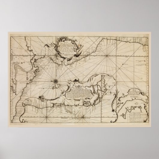 太平洋の古代航海地図 ポスター (正面)