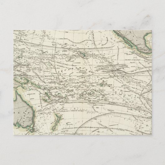 太平洋の地図海 ポストカード (正面)