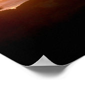 太平洋の夕日20x30 ポスター (角)