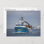太平洋の太陽、アラスカのオランダ港のカニの船 ポストカード (正面/裏面)
