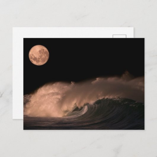 太平洋の嵐 |ハワイ・オアフの北岸 ポストカード (正面/裏面)